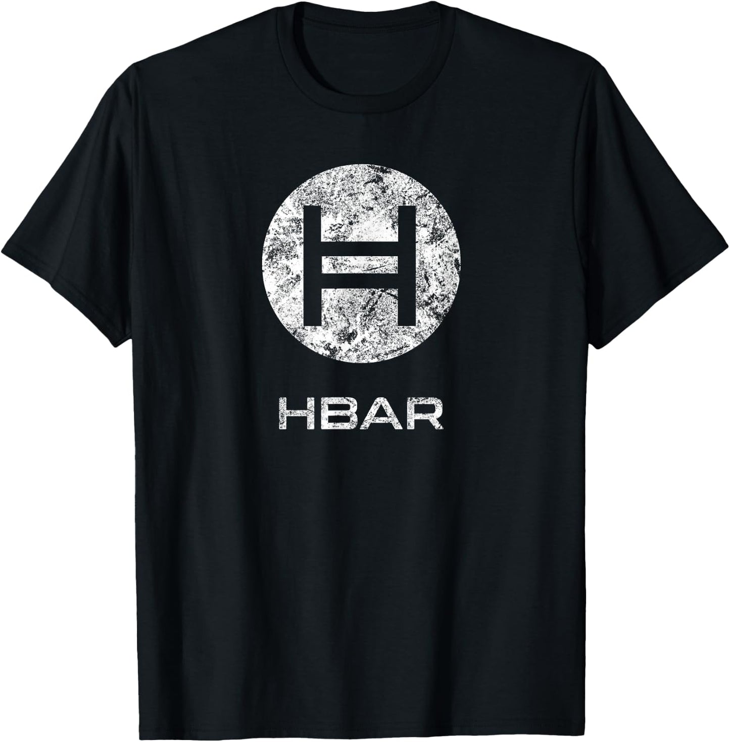 HBAR Crypto Hedera Hashgraph Blockchain Token Distressed T-Shirt - T-Shirt | Black