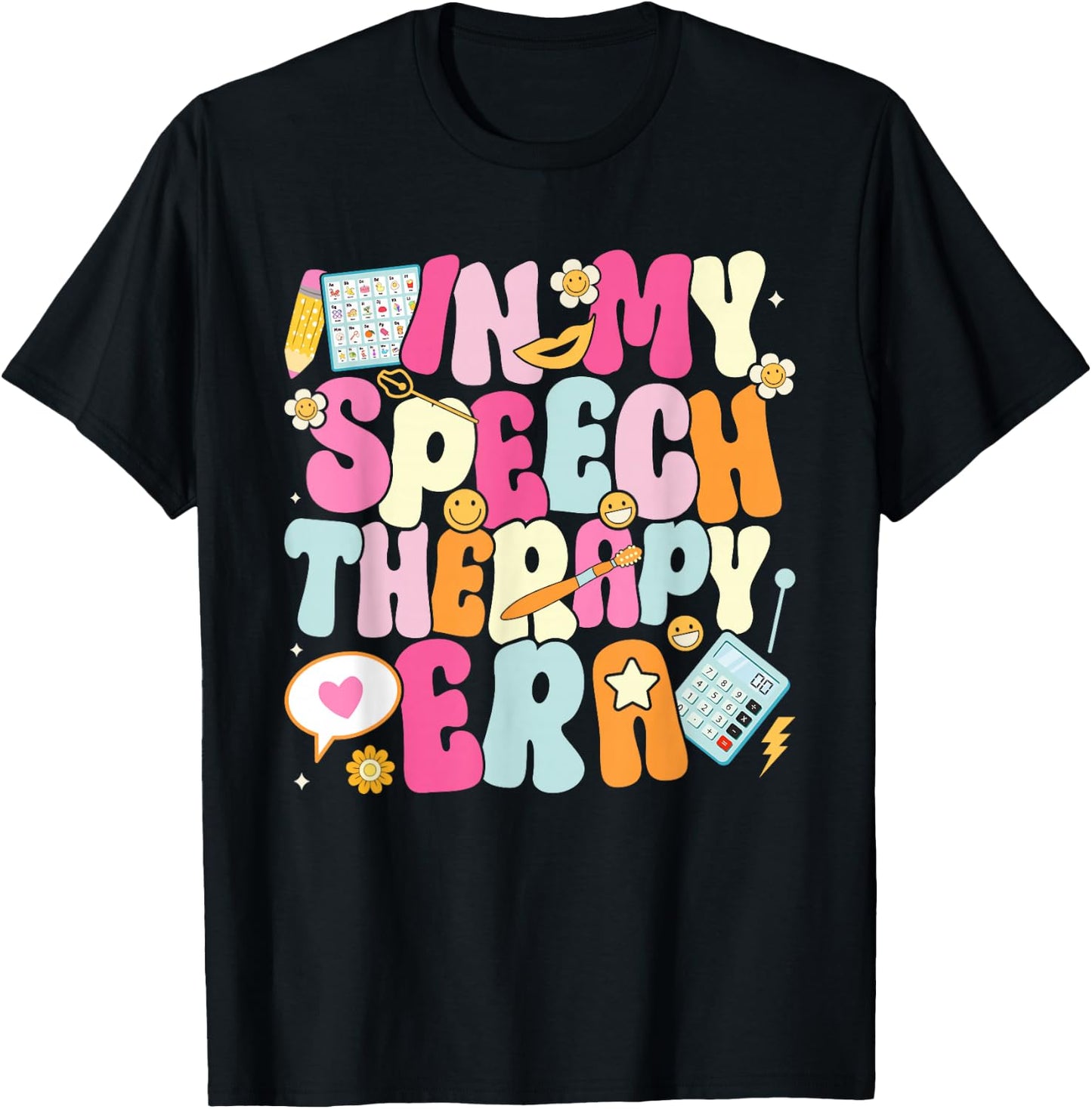 In My Speech Therapy Era Speech Language Pathologist SLP T-Shirt - T-Shirt | Black