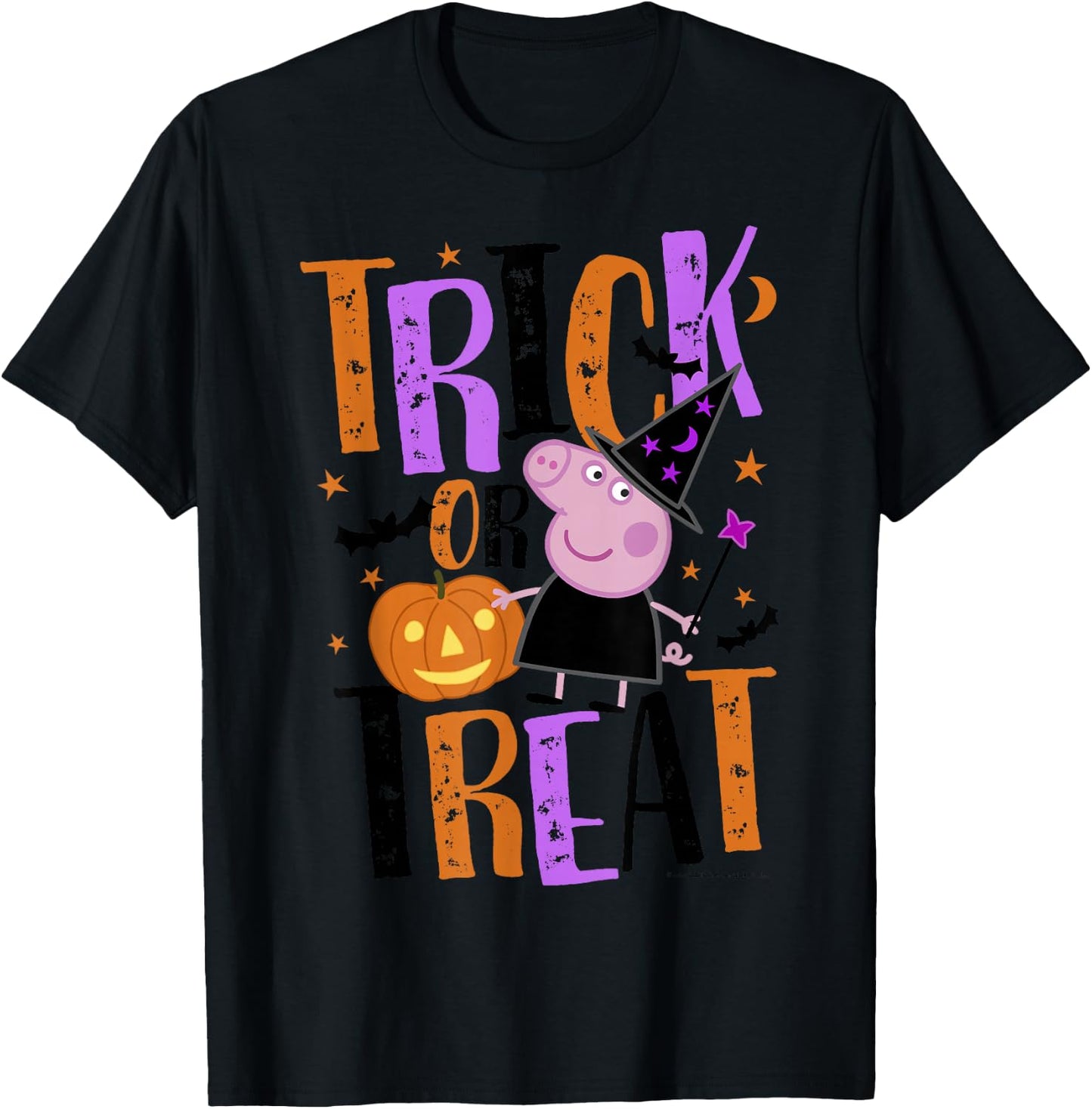 Peppa Pig Halloween Trick Or Treat T-Shirt - T-Shirt | Black