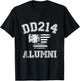 DD214 Alumni Distressed American Flag T-Shirt - T-Shirt | Black