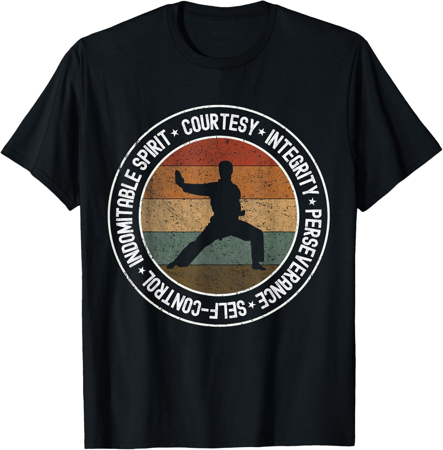 Taekwondo Karate 5 Tenets Martial Arts Uniform Kids T-Shirt - T-Shirt | Black