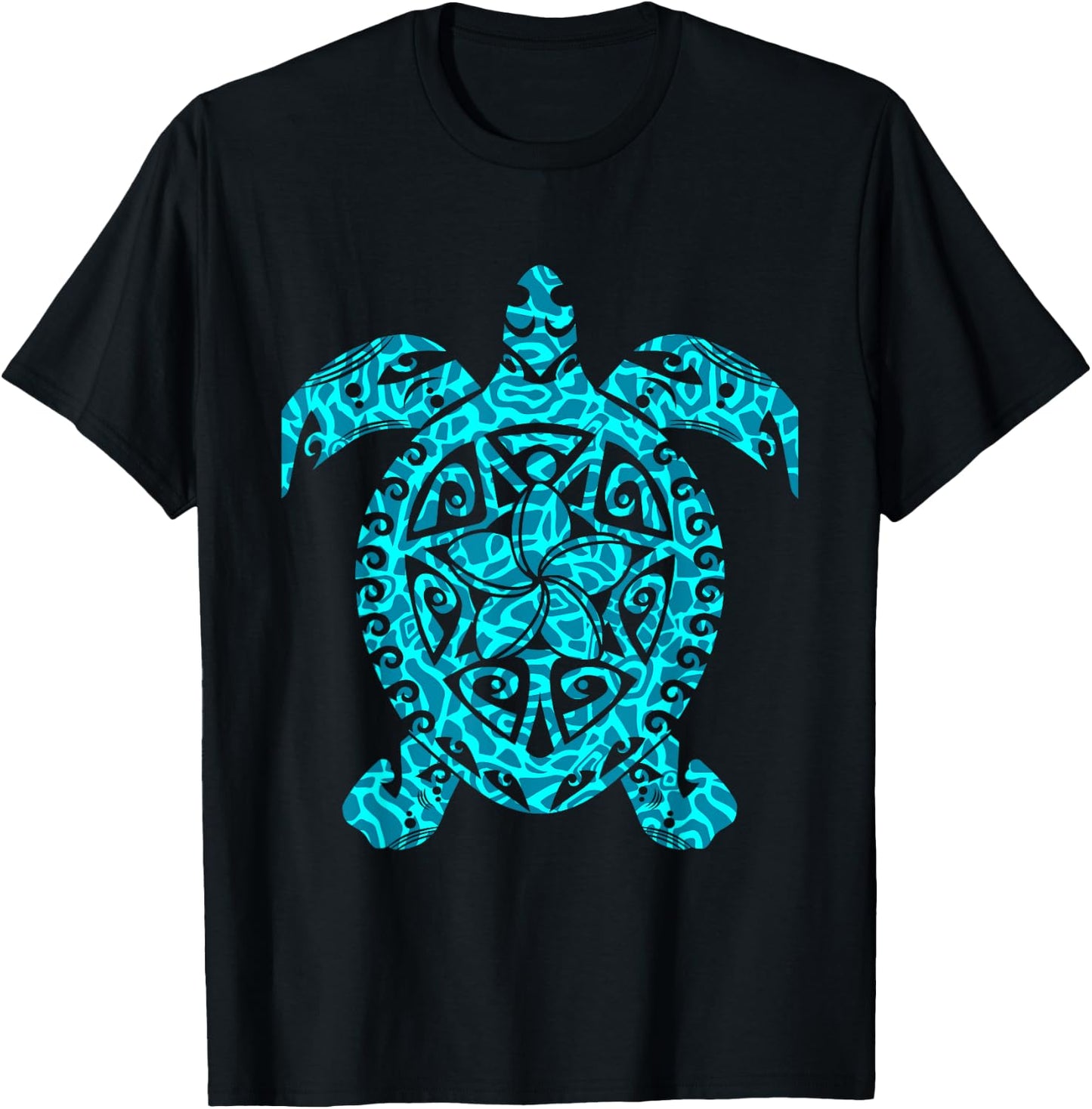 Polynesia Maori Turtle Honu Plumeria Tribal Tattoo Maori Art T-Shirt - T-Shirt | Black