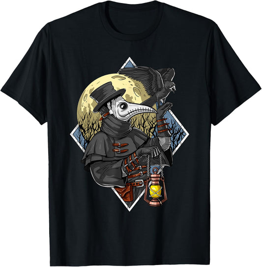 Plague Doctor Raven Gothic Macabre T-Shirt - T-Shirt | Black