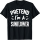 Pretend I'm A Sunflower Funny Lazy Halloween Party T-Shirt - T-Shirt | Black