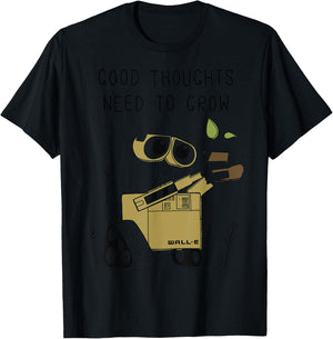 Disney Pixar Wall-E Good Thoughts Need to Grow Line Art T-Shirt - T-Shirt | Black