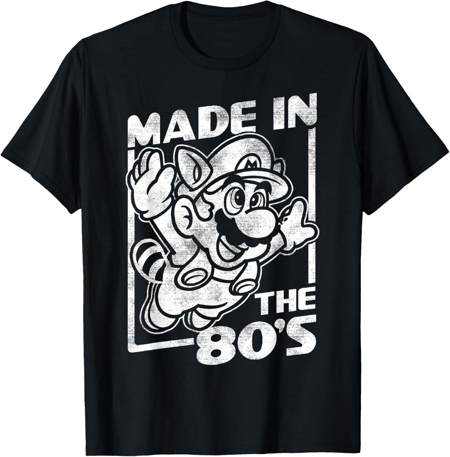 Super Mario Bros 3 Tanooki Mario Made In The 80's Vintage T-Shirt - T-Shirt | Black
