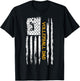 Vintage USA American Flag Proud Volleyball Dad Silhouette T-Shirt - T-Shirt | Black