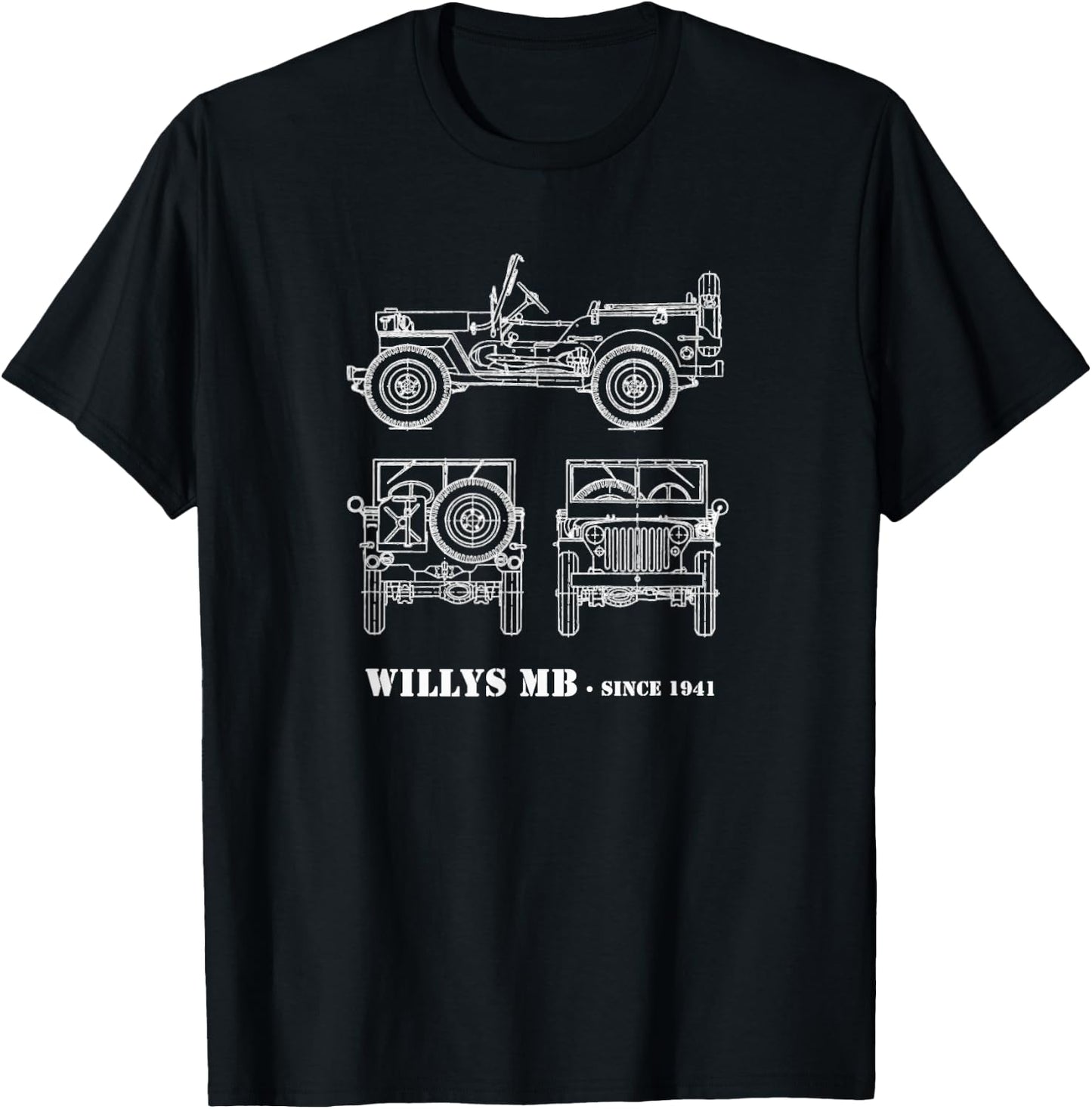 1941 Willy's MB WWII Army T-Shirt - T-Shirt | Black