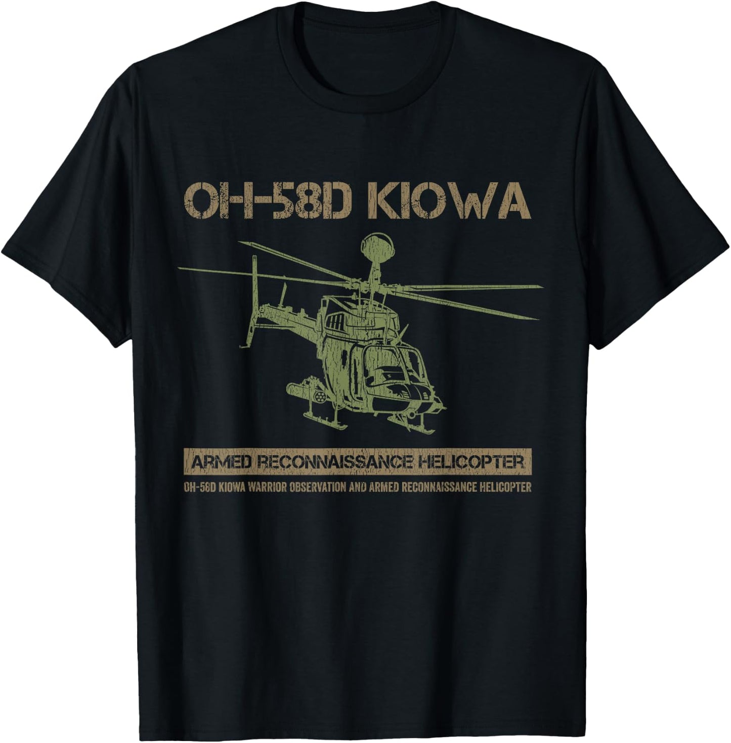 OH-58D Kiowa Warrior Helicopter Pilot T-Shirt - T-Shirt | Black