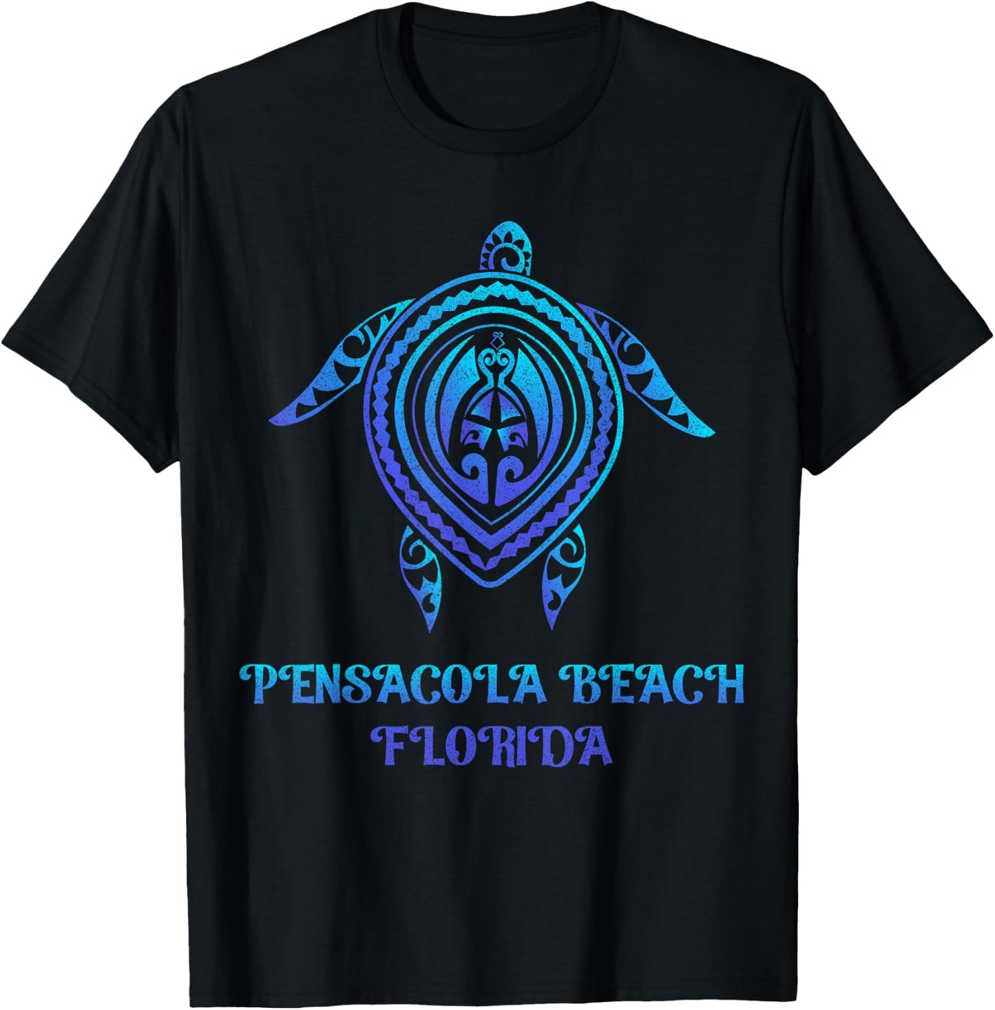 Pensacola Beach Florida Beach Souvenirs Sea Turtle Tribal Women Girls Kids T-Shirt - T-Shirt | Black