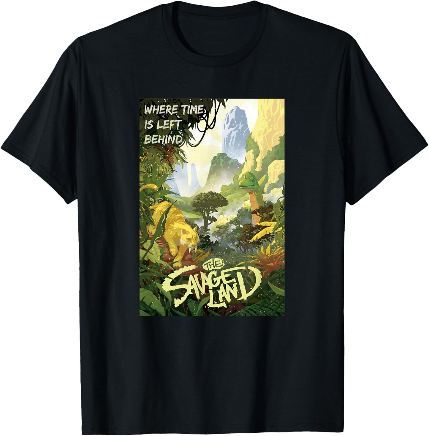 Marvel Avengers Classic Visit The Savage Land Poster T-Shirt - T-Shirt | Black