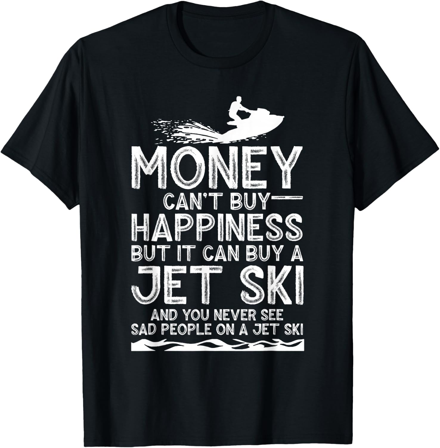 Funny Jet Ski Gift Water Sport Lover Ski Rider Men Women T-Shirt - T-Shirt | Black