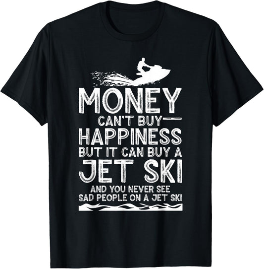 Funny Jet Ski Gift Water Sport Lover Ski Rider Men Women T-Shirt - T-Shirt | Black