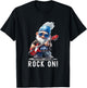 Rock On Gnome Playing Guitar Funny Guitar Playing Old Gnome T-Shirt - T-Shirt | Black