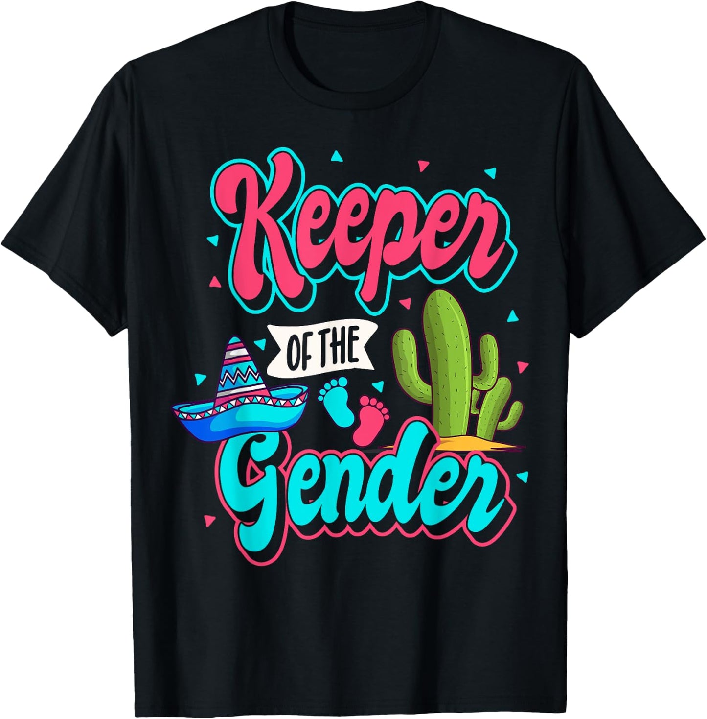 Mexican Gender Reveal Cinco de Mayo Baby Shower Party Fiesta T-Shirt - T-Shirt | Black