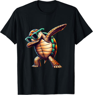 Dabbing Sea Turtles Boys Girls Save Turtles T-Shirt - T-Shirt | Black