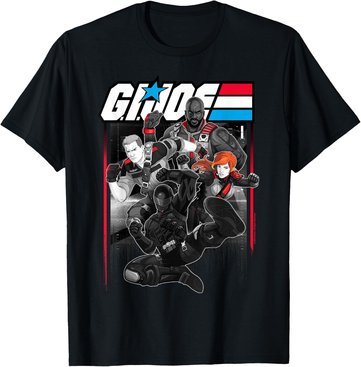 G.I. Joe Group Shot Action Pose Comic Panel T-Shirt - T-Shirt | Black