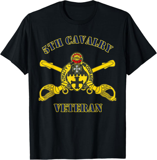 5th Cavalry - for Army Vets of Fifth Cavalry design T-Shirt - T-Shirt | Black