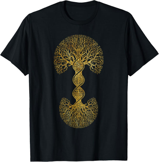 DNA Tree Of Life Science of Genetics Earth Day Genealogy T-Shirt - T-Shirt | Black