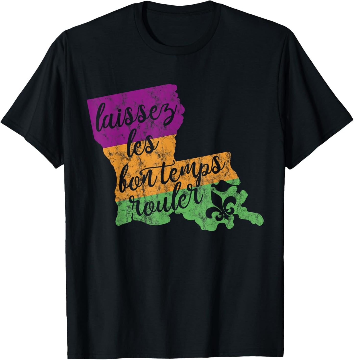 Mardi Gras 2025 Laissez Les Bon Temps Rouler New Orleans T-Shirt - T-Shirt | Black
