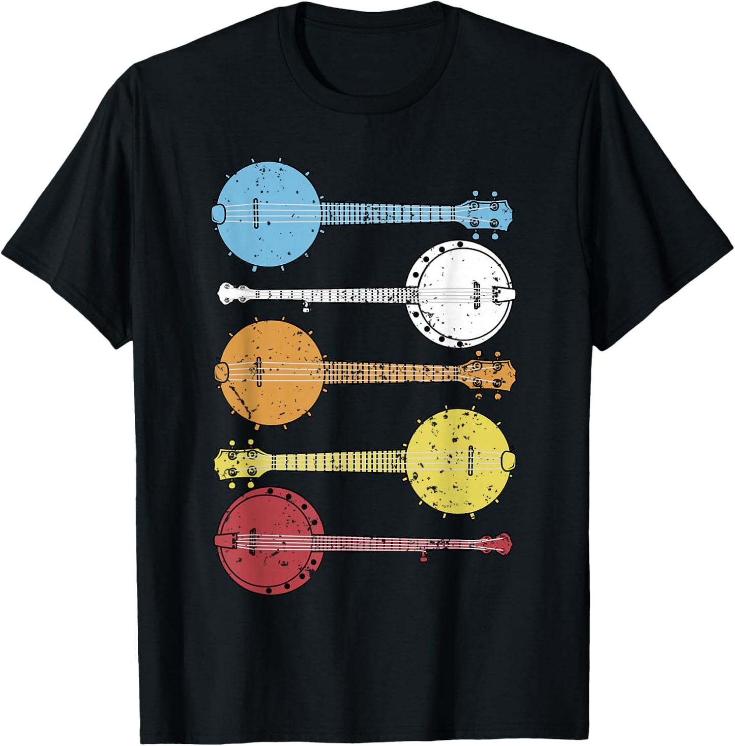 Vintage Banjo Shirt Retro Banjo Gift Country Music Bluegrass T-Shirt - T-Shirt | Black
