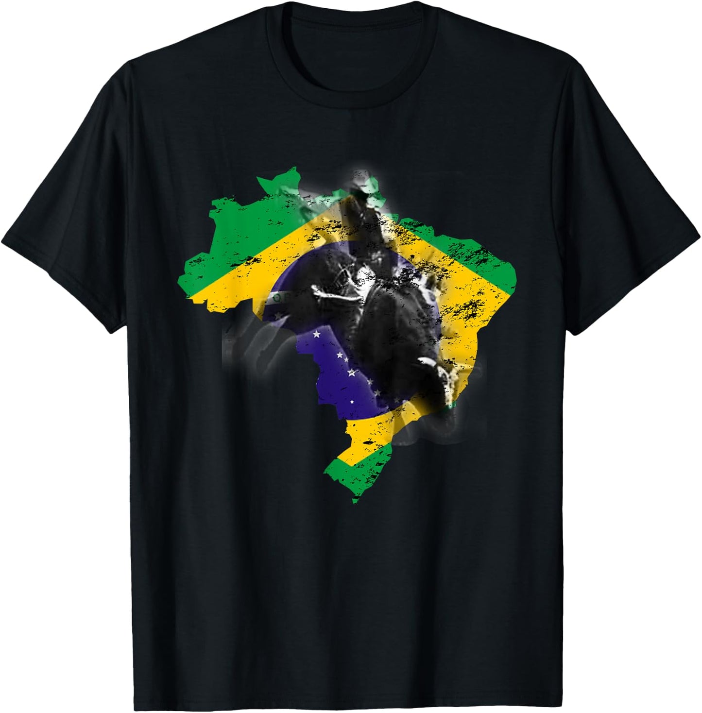 Bull-Riding Texas Ranch Rider Brazilian Cowboy T-Shirt - T-Shirt | Black