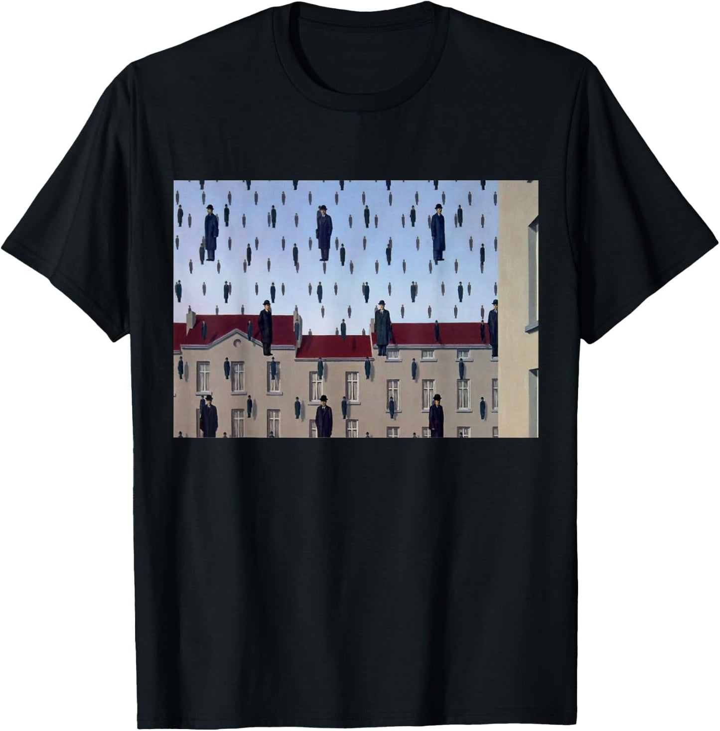 Golconda Famous Painting By Magritte T-Shirt - T-Shirt | Black