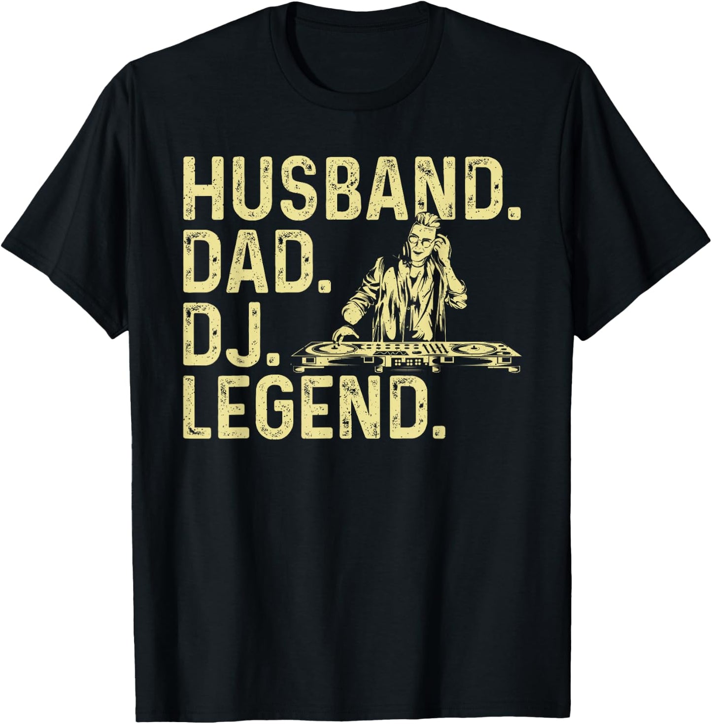 Mix DJ Art For Husband Dad EDM Electronic Techno Disc Jockey T-Shirt - T-Shirt | Black