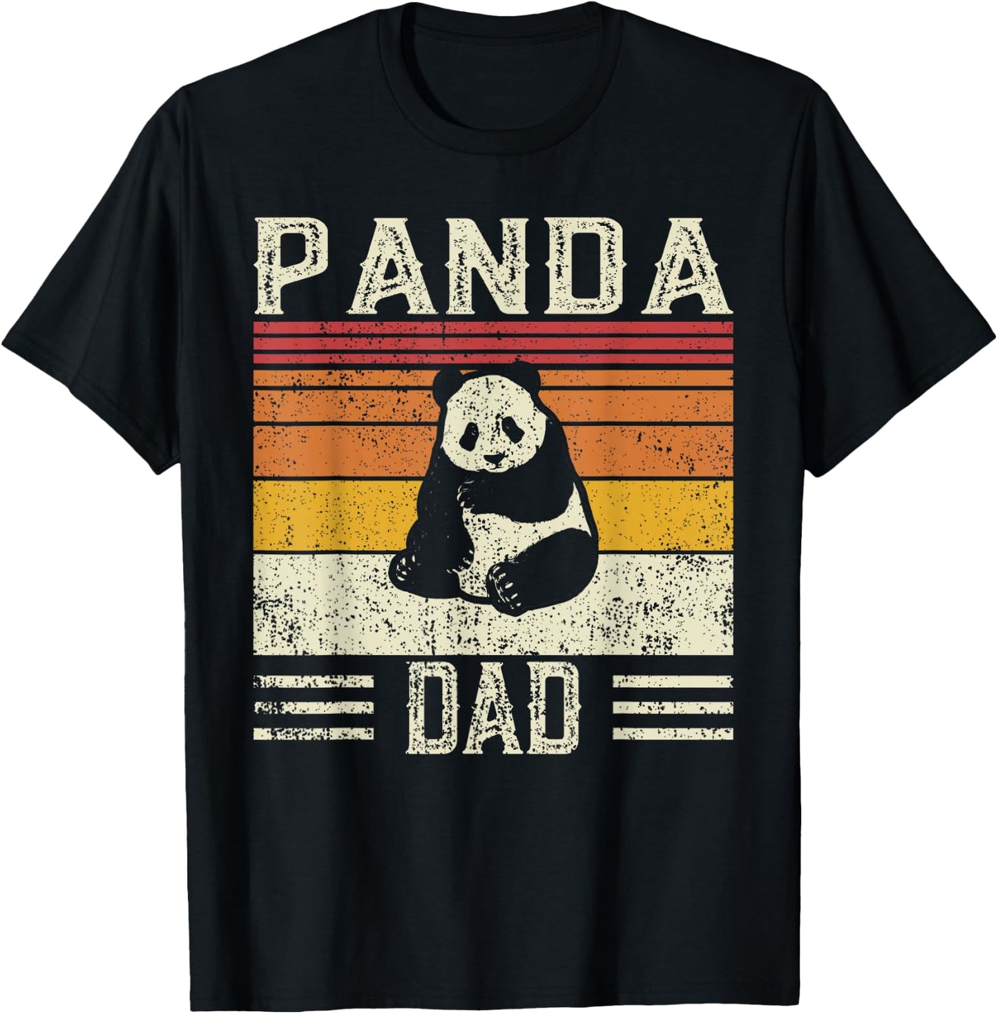 Best Panda Dad Men - Vintage Panda T-Shirt - T-Shirt | Black