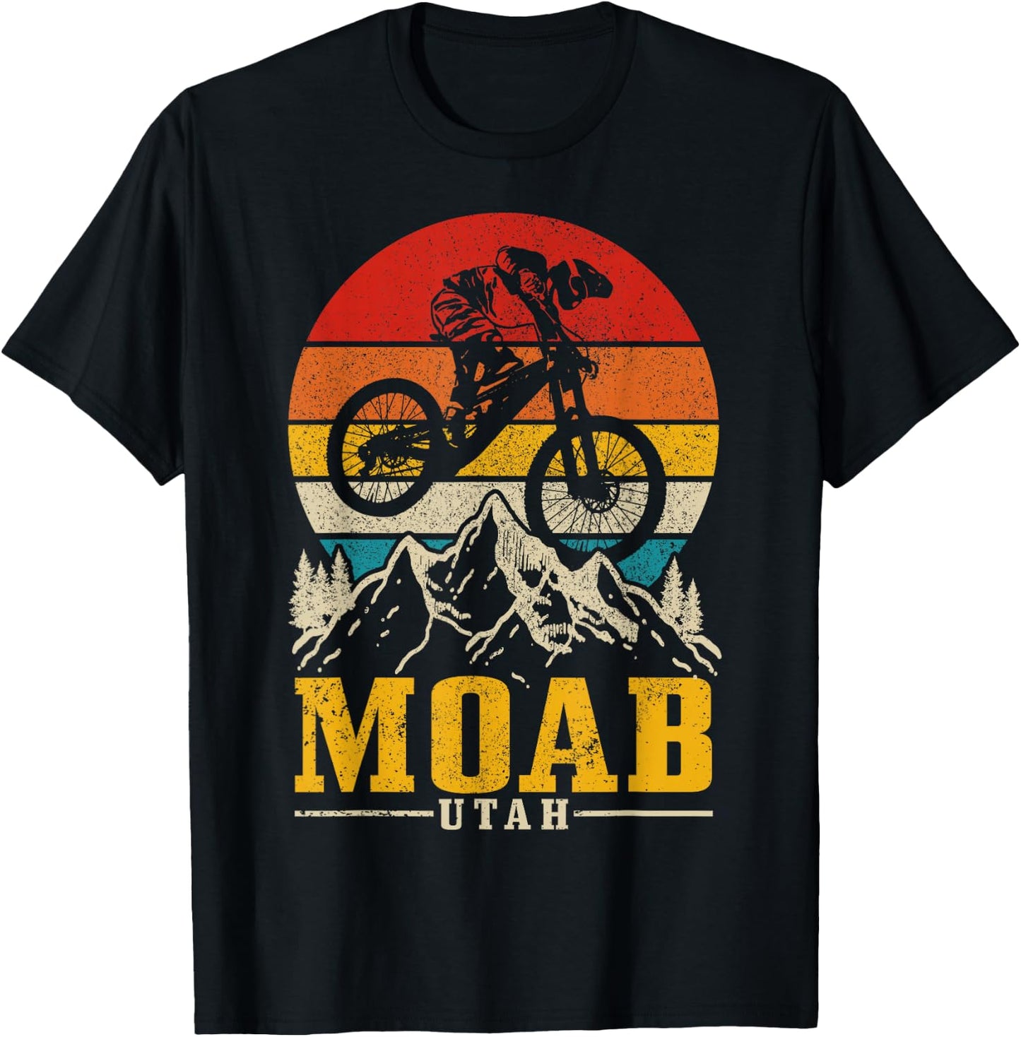 Moab Utah Vintage Mountain Bike MTB Downhill USA T-Shirt - T-Shirt | Black