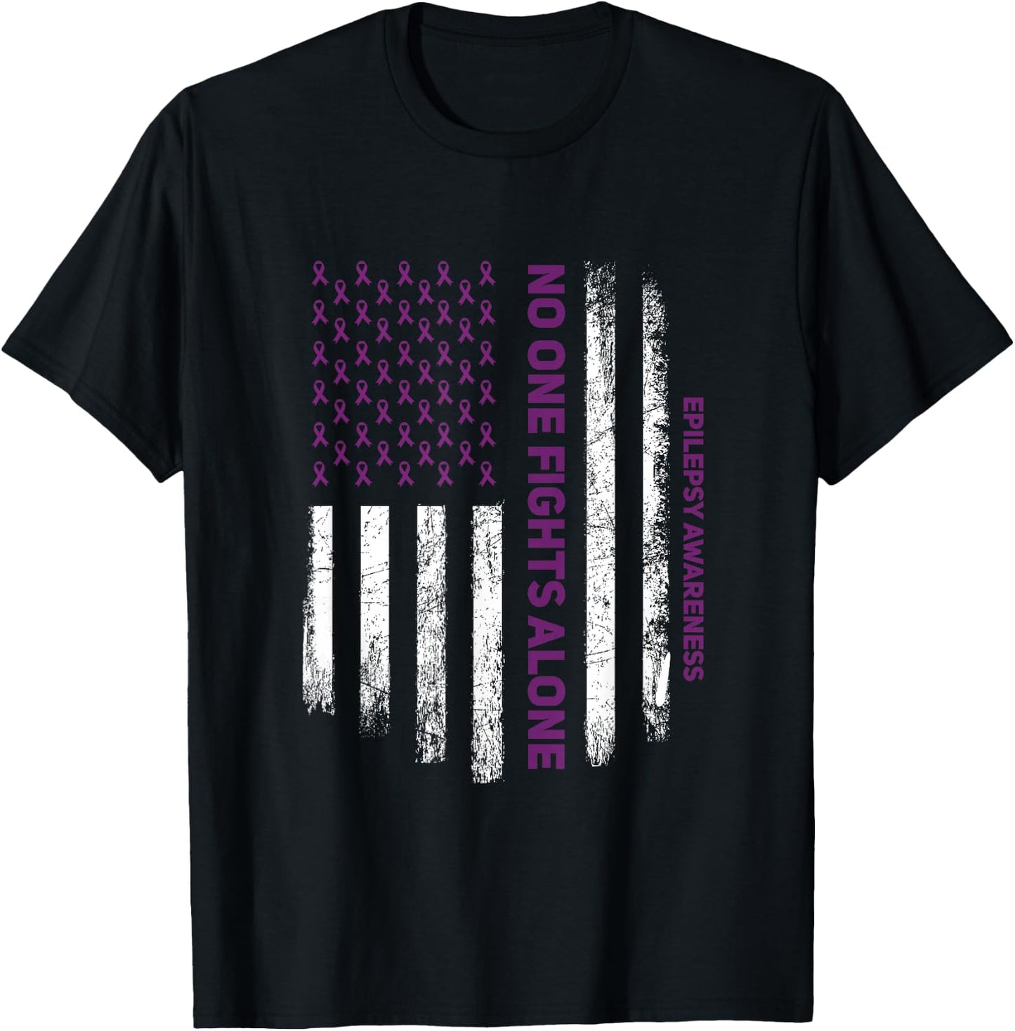 for Purple Ribbon Warrior & Supporters - Epilepsy Awareness Small T-Shirt - T-Shirt | Black