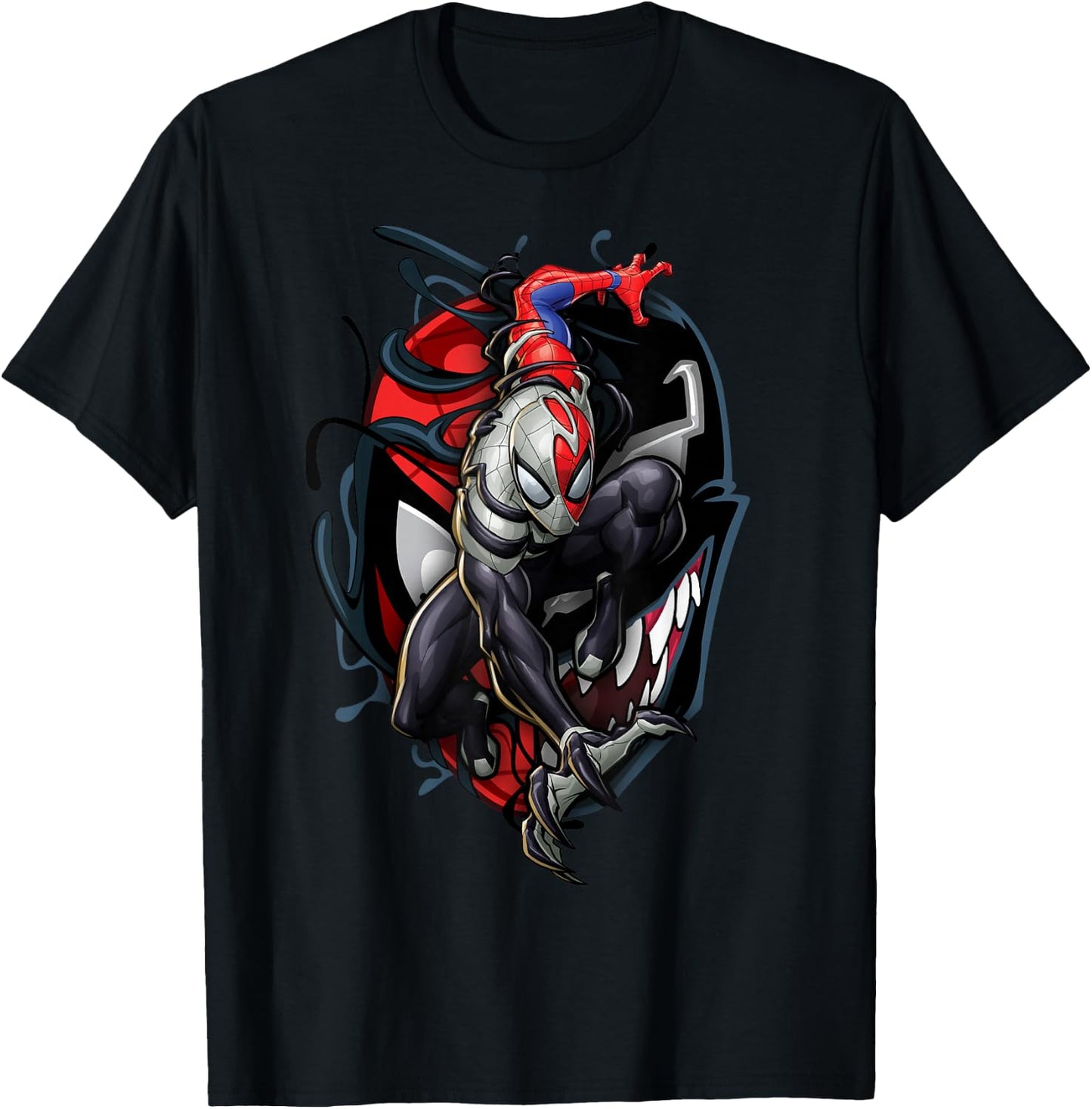 Marvel Spider-Man Maximum Venom Spider-Man Action Shot T-Shirt - T-Shirt | Black