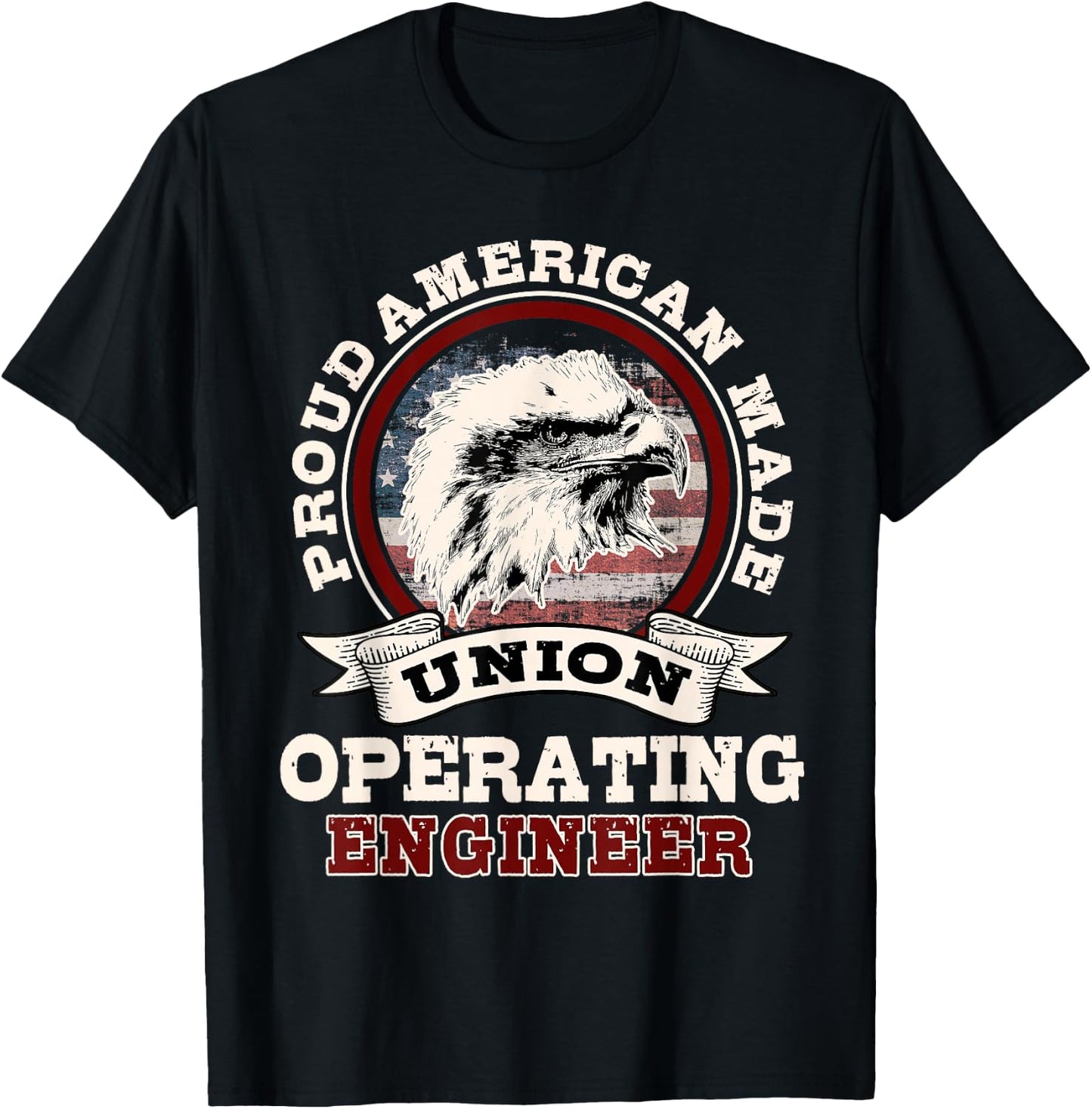 Industrial Engineers Gifts Proudly American Union Patriotic T-Shirt - T-Shirt | Black