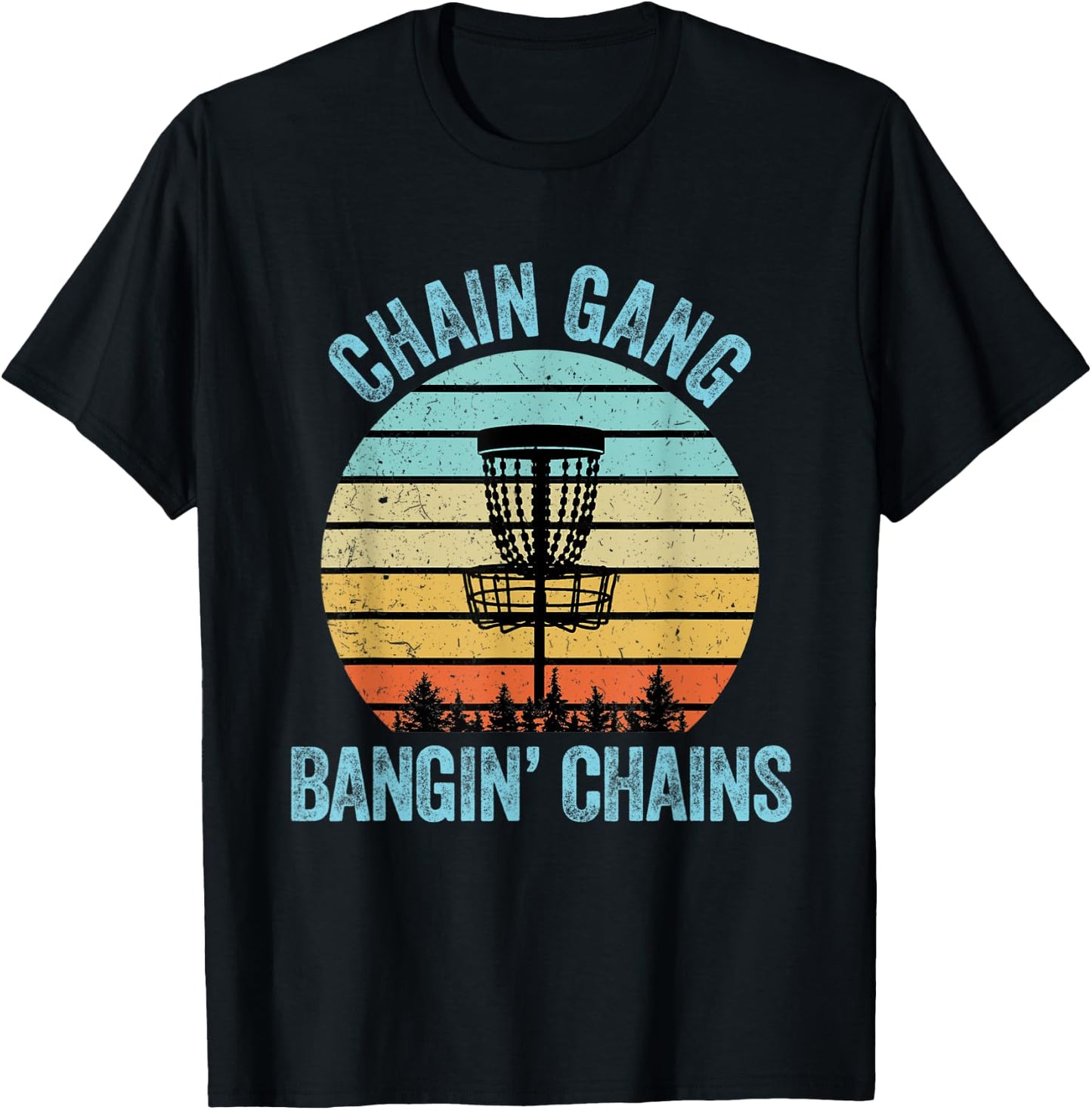 Disc Golf Shirt Funny Chain Retro Disc Golf Gift T-Shirt - T-Shirt | Black