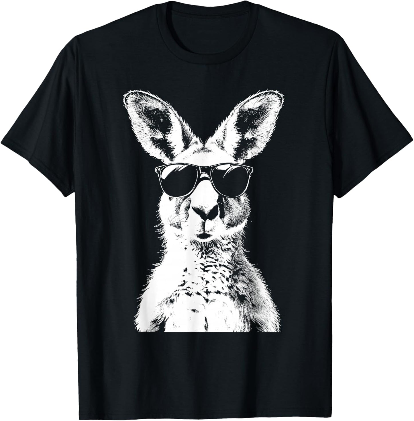 Kangaroo Wearing Sunglasses Funny Animal Australia T-Shirt - T-Shirt | Black