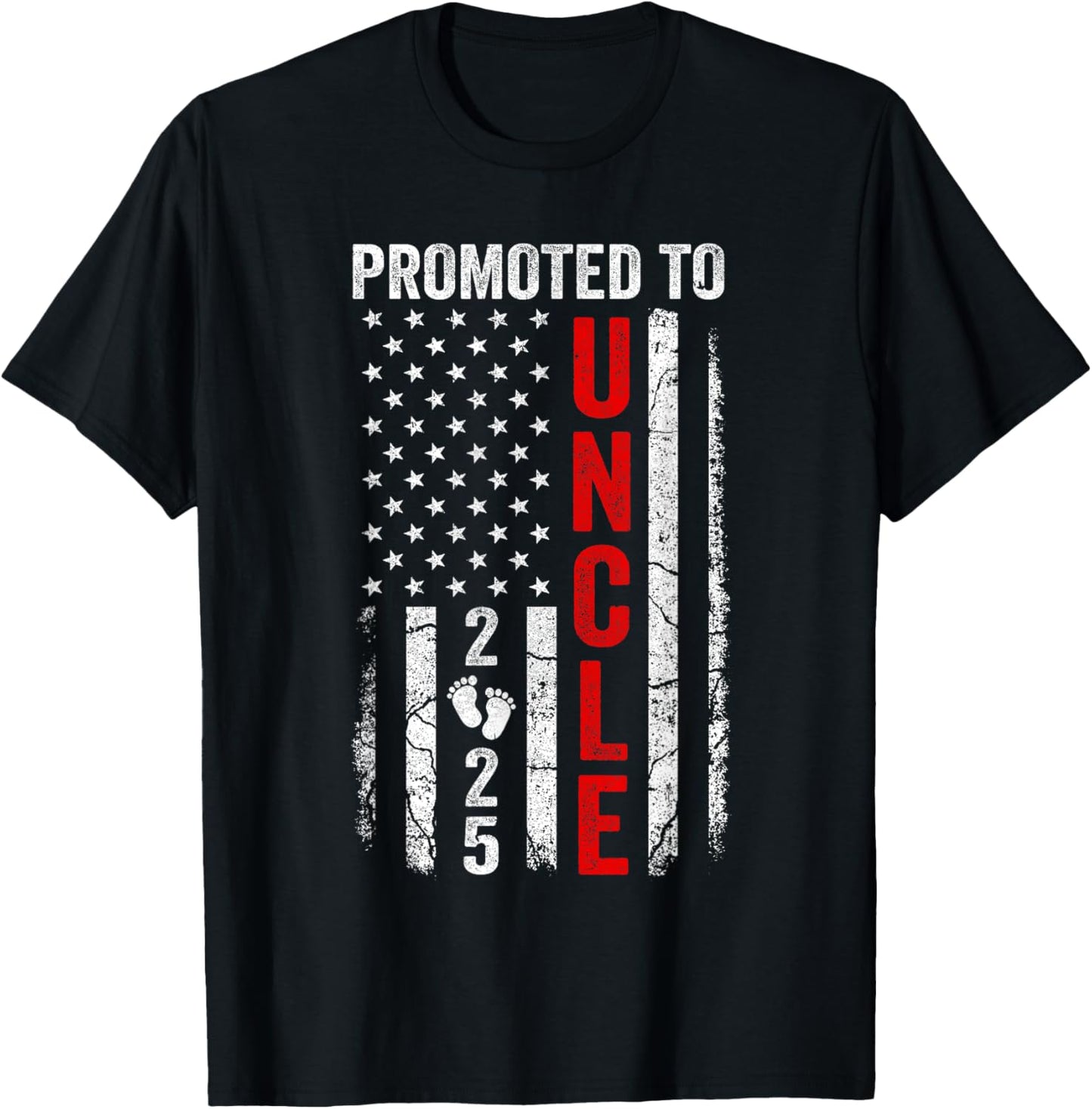 Patriotic Promoted To Uncle 2025 First Time New Uncle Men T-Shirt - T-Shirt | Black