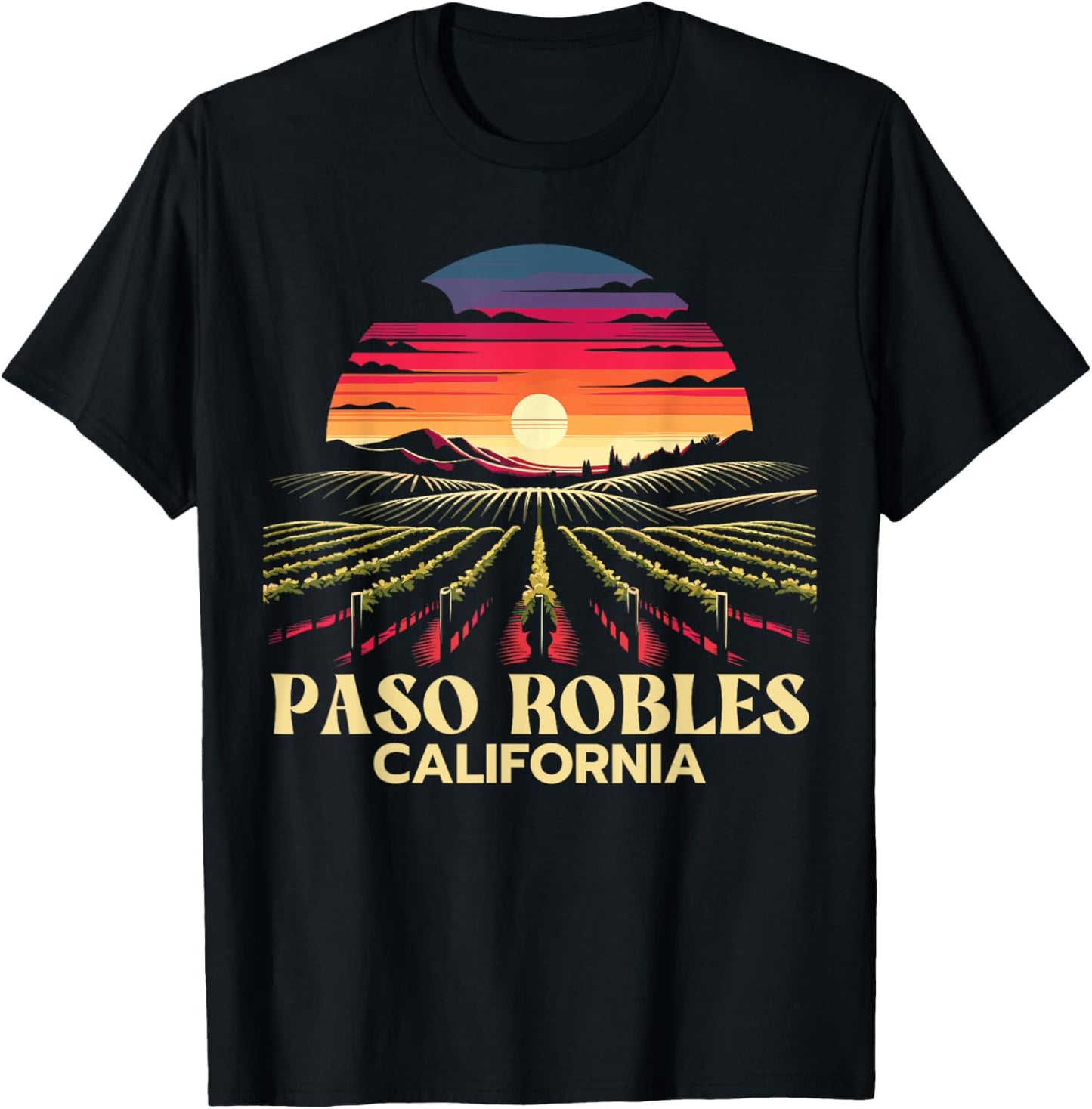 Paso Robles California, Paso Robles Vineyard, Paso Robles T-Shirt - T-Shirt | Black