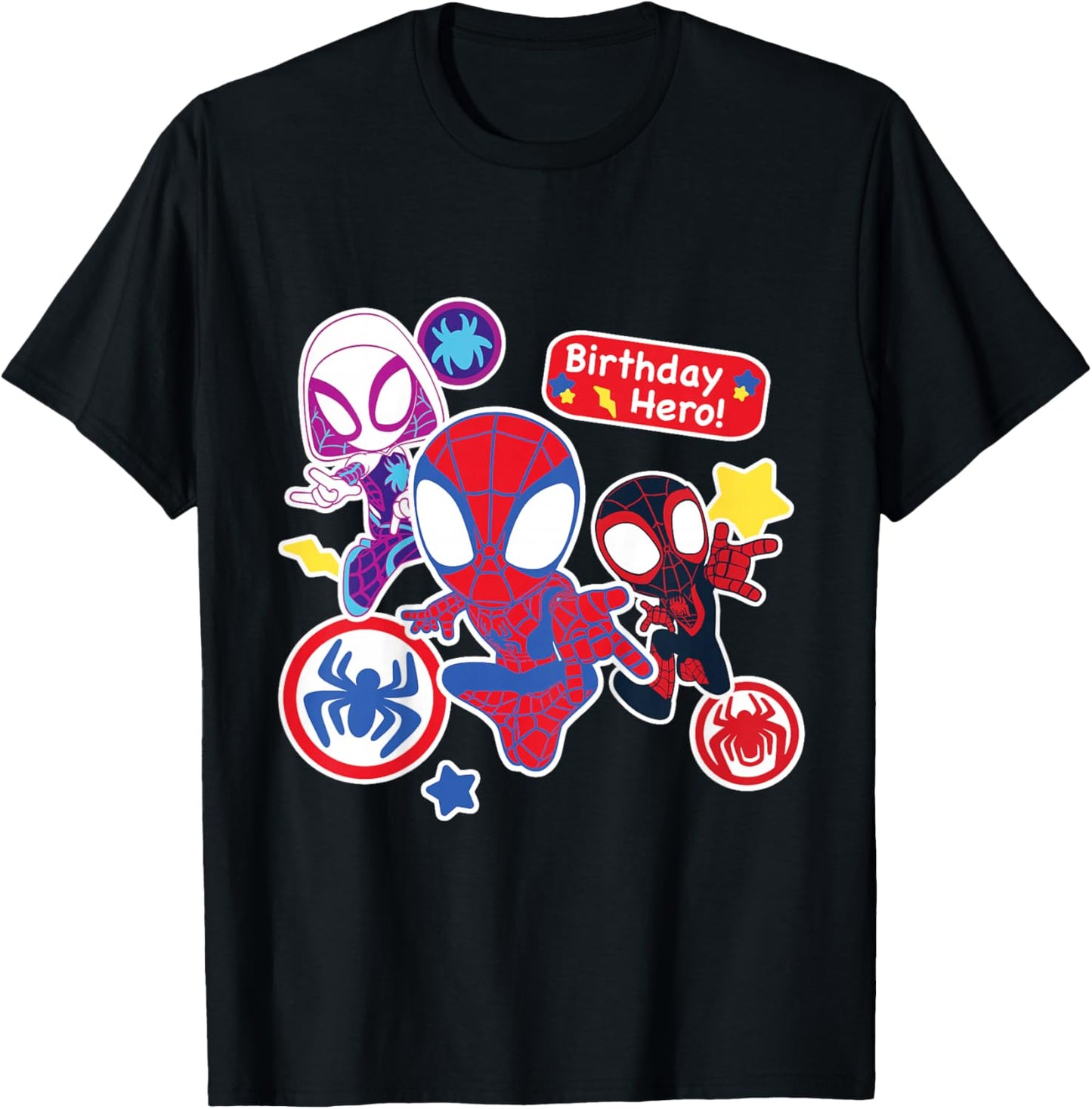 Marvel Spidey and His Amazing Friends Birthday Hero T-Shirt - T-Shirt | Black