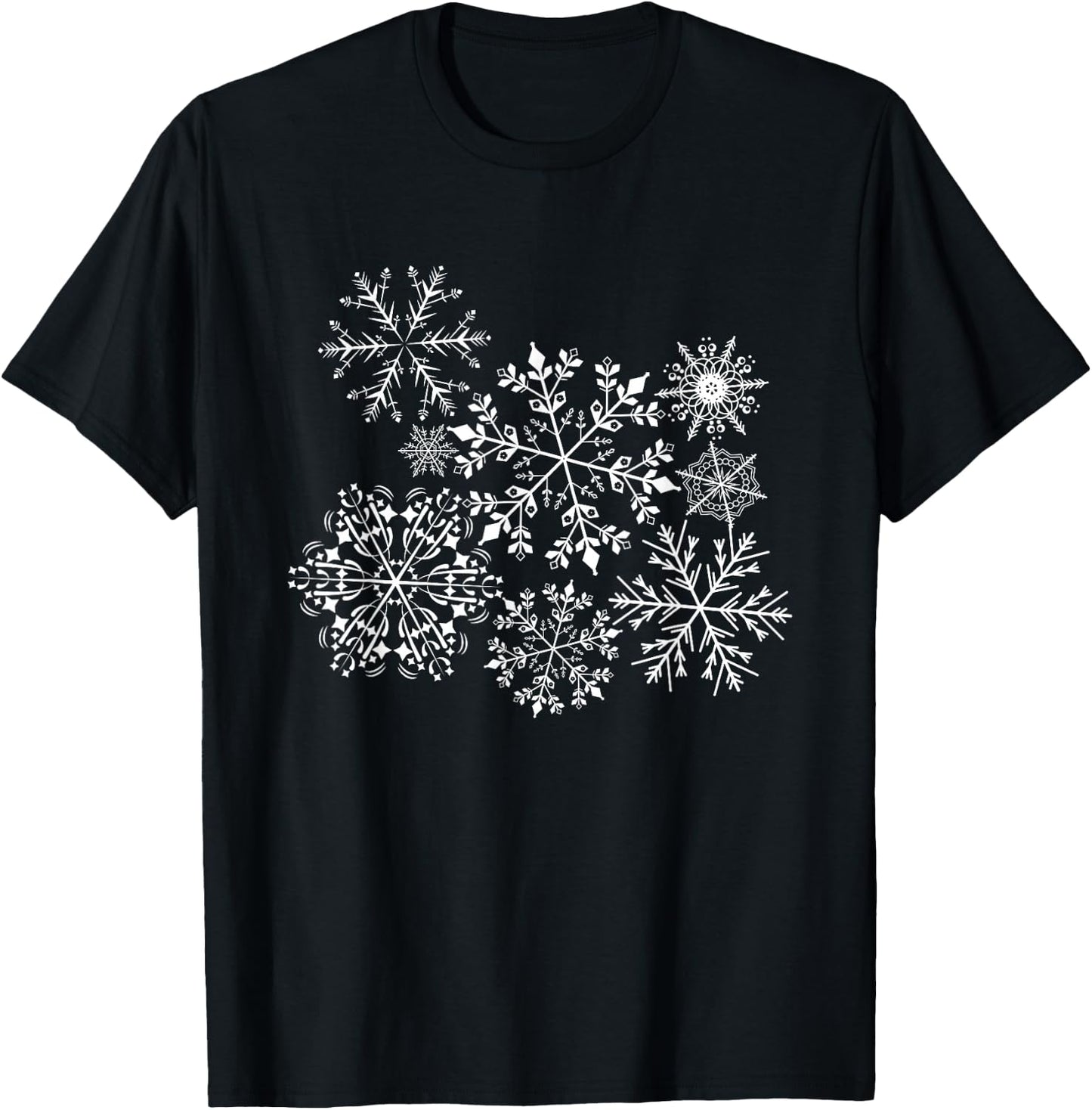 Snowflake Snowfall Snow Winter Fun T-Shirt - T-Shirt | Black