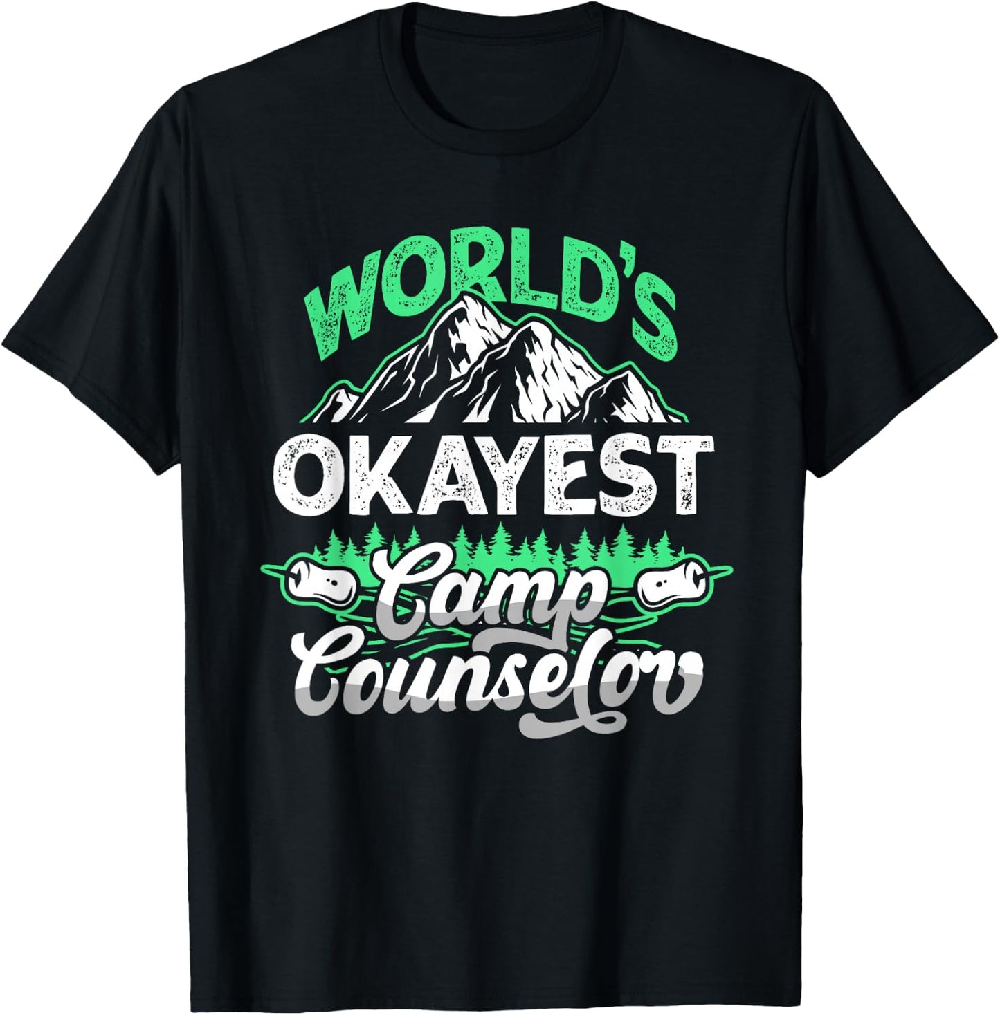Funny World's Okayest Camp Counselor Shirt Director T-Shirt - T-Shirt | Black