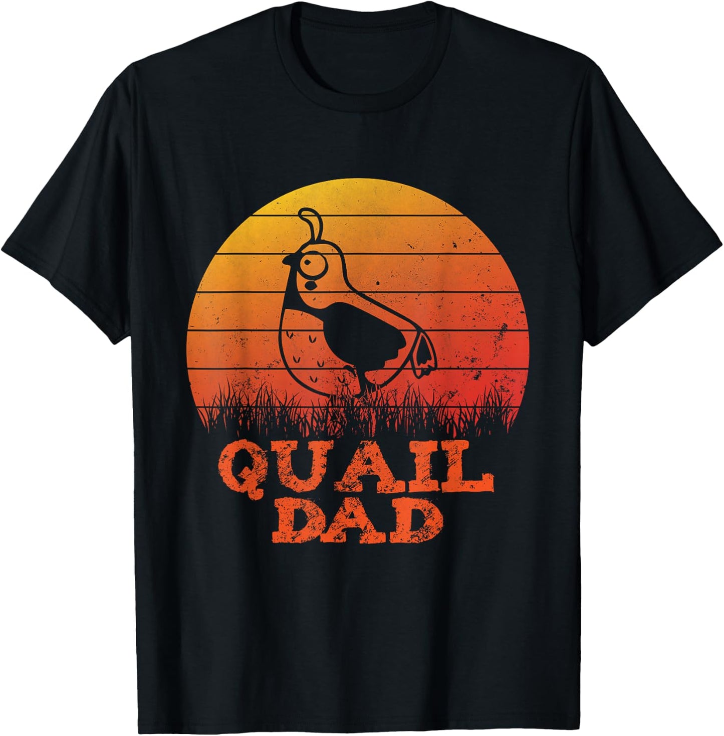 Fathers day Quail Father Papa Quail Dad T-Shirt - T-Shirt | Black