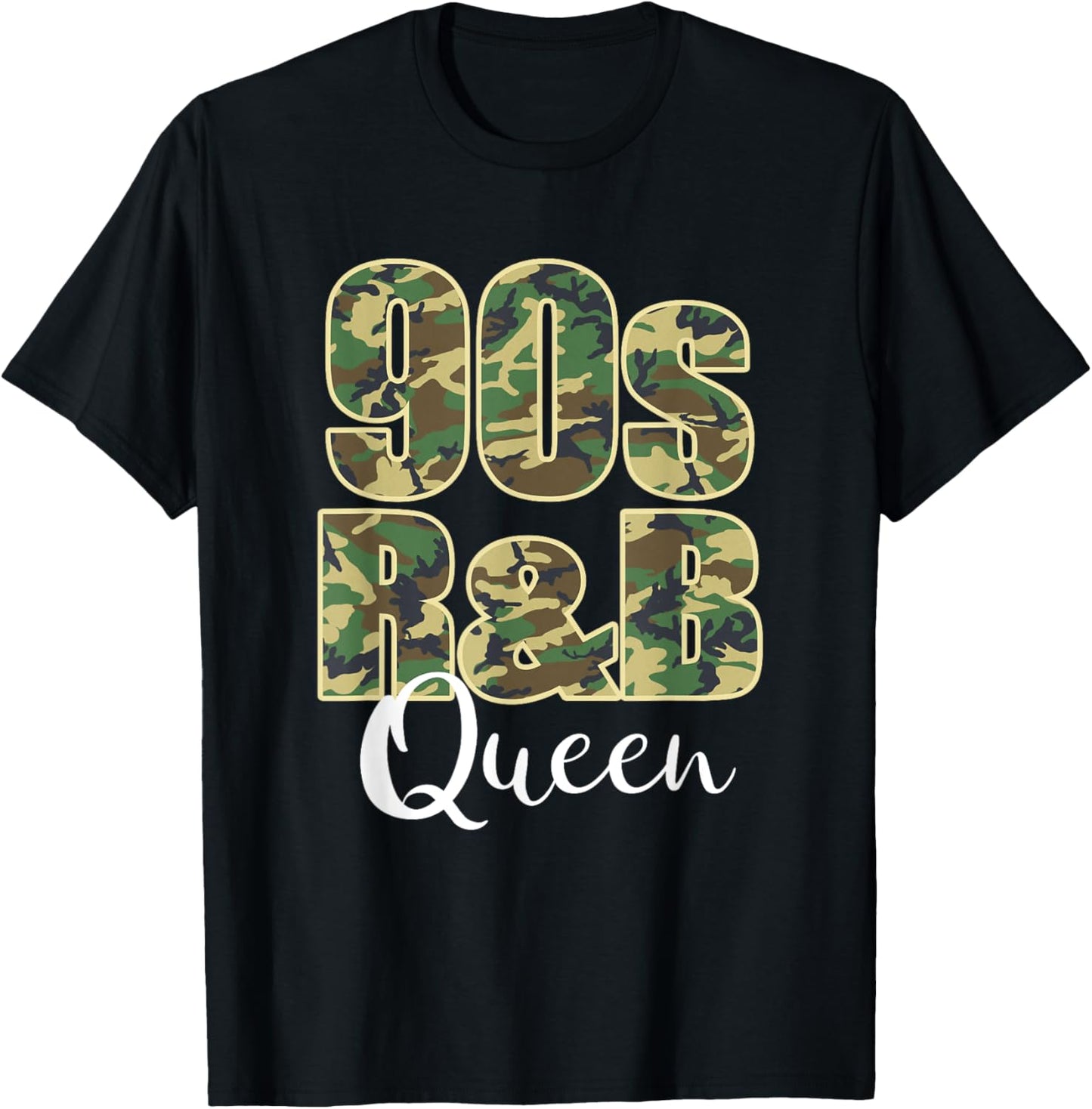 90s R&B Black or African American Camo Music T-Shirt - T-Shirt | Black