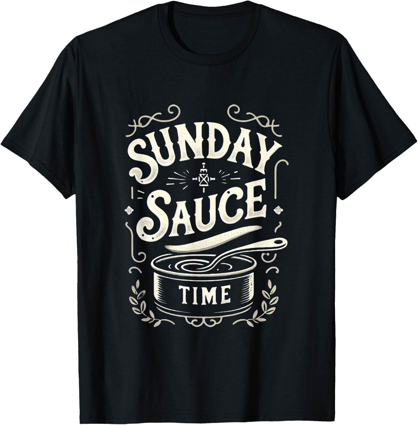 Food FH Sunday Sauce Time |-- , Small, Black T-Shirt - T-Shirt | Black