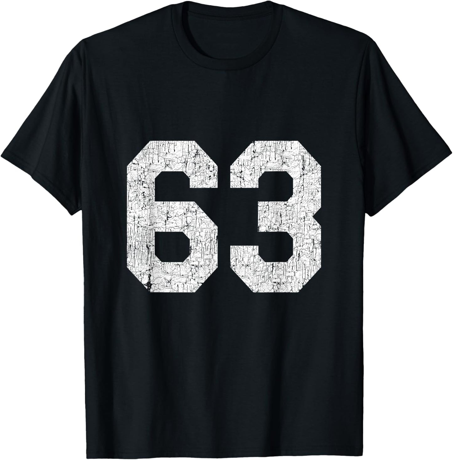 Jersey Uniform Number #63, 63rd Birthday T-Shirt - T-Shirt | Black