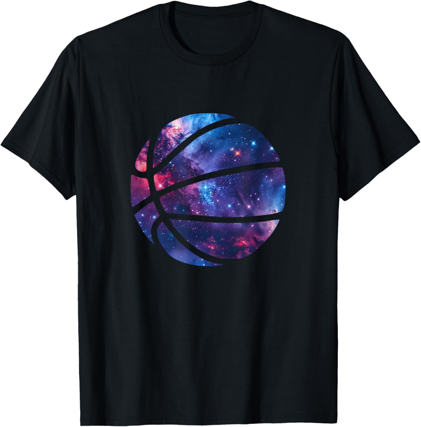 Basketball Silhouette Space Aesthetic Galaxy T-Shirt - T-Shirt | Black