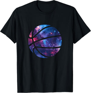Basketball Silhouette Space Aesthetic Galaxy T-Shirt - T-Shirt | Black
