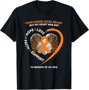 Gifts Women Men Kids In Memory Of My Dad Leukemia Awareness T-Shirt - T-Shirt | Black