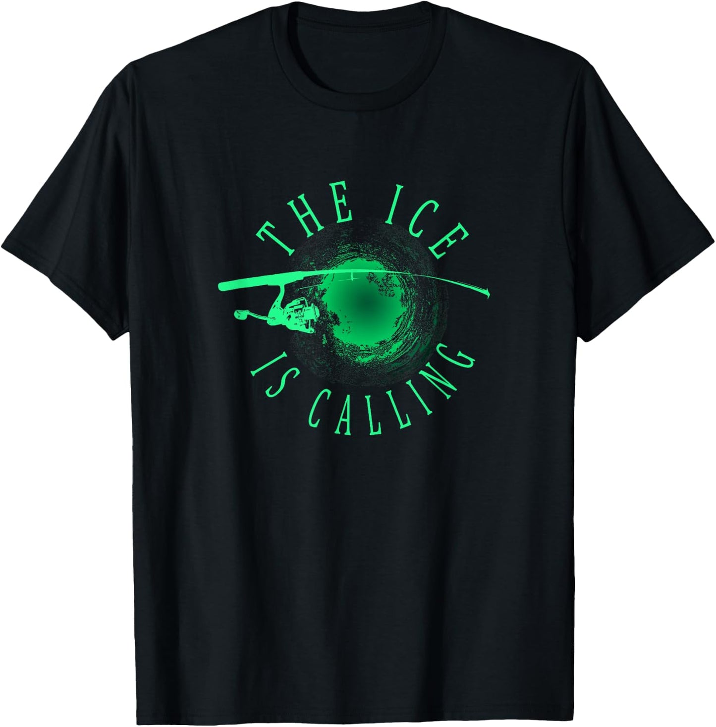 Ice Fishing - The Ice Is Calling - Ice Fisherman T-Shirt - T-Shirt | Black