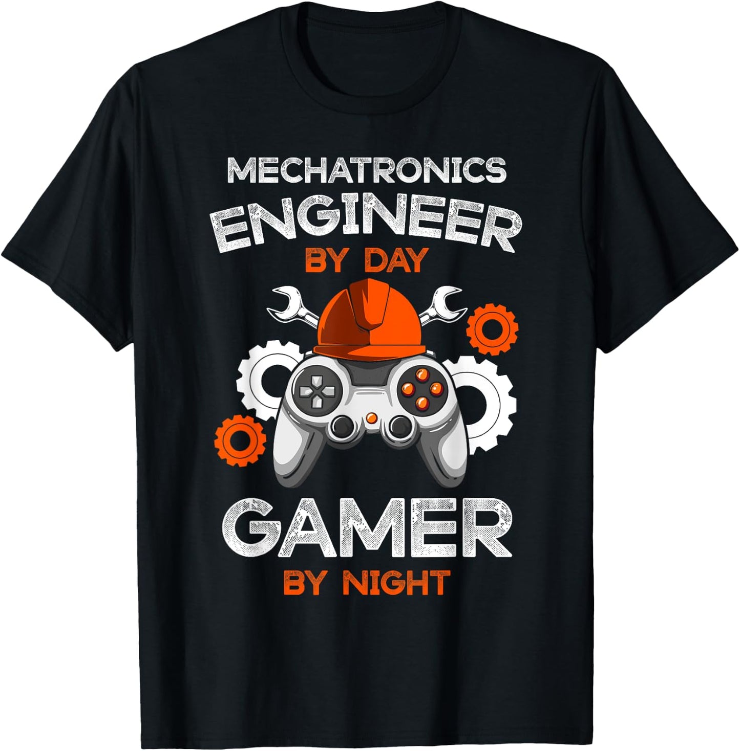 Mechatronics Engineer By Day Gamer By Night Engineering Gift T-Shirt - T-Shirt | Black