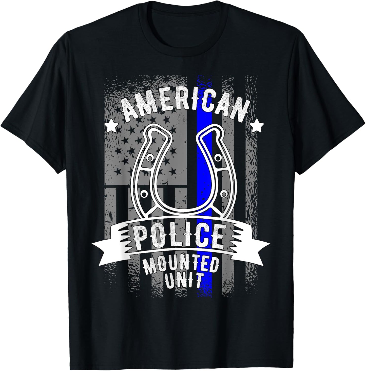 American Police Horse Mounted Unit T-Shirt - T-Shirt | Black